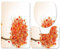 Bad Teppiche Set Orange Ahornblatt Badezimmerteppich Waschbar WC Vorleger mit Ausschnitt und WC Deckelbezug 3 Teilig Badematte rutschfest Toilettensitzbezug Badgarnitur 45x75 cm