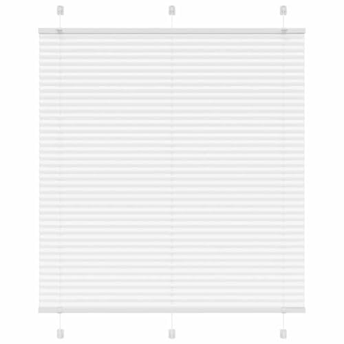 vidaXL Plissee Weiß 120x150 cm Stoffbreite 119,4 cm Polyester, Faltrollo, Klemmfix, Plisseerollo, Jalousie, Rollo, Plisseerollo für Fenster