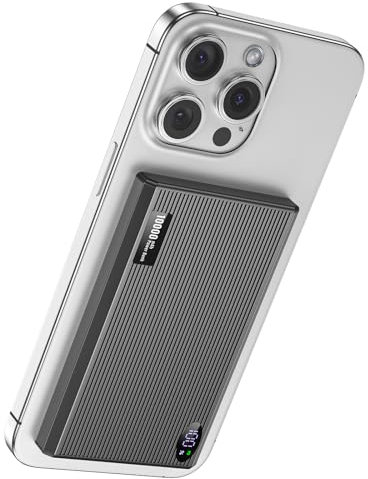 iAXBi Caricatore portatile Power Bank, 10000 mAh, caricabatterie wireless iPhone con cavo di ricarica rapida USB C a 20 W PD, caricabatterie magnetico Mag-Safe per iPhone 17/16/15/14/13/12 Pro/Pro Max
