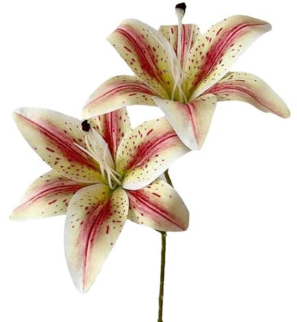 AQCQDQ 5 Stück Künstliche Blumen Wie Echt Lilien, Realistisch Blumensträuße Natürliche Lilie, Künstliche Lilien Blumen, Lilie Kunstblumenstrauß Deko für Heimdekoration Tischdekoration Hochzeit (G)