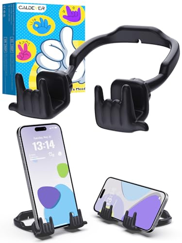 Geschenke für Frauen Männer Mädchen und Jungen Handyhalter: Weihnachten Geschenk Rock-Geste Handyhalterung für Tisch Nikolaus handy halterung tisch Kleine Gadgets zu Weihnachten Geburtstag Schwarz