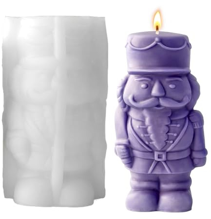 Nutcracker Soldier Mold, 3D Creative Christmas Ornament Making Mould, Nutcracker Christmas Candle Moulds, for Home Party Wedding Room Table