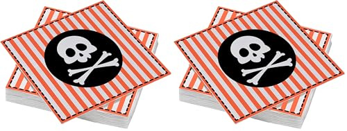 LE NAPPAGE ARTS DE LA TABLE 20 Servietten aus Watte, 33 x 33 cm, 3-lagig, Piratenflagge (Packung mit 2)