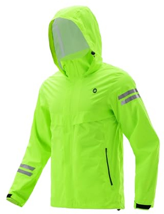 ROCKBROS Fahrradjacke Herren Wasserdicht Atmungsaktiv, Regenjacke mit Kapuze Verstellbar Reflektierend Übergangsjacke Laufjacke Outdoor Jacke Radjacke für MTB Laufen Trekking