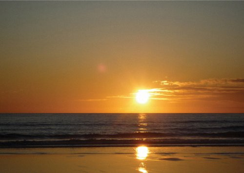 Kartenkaufrausch Landschafts Foto Kunst Klappkarte mit Sonnenuntergang am Meer • auch zum direkt Versenden mit Einleger. • edle Klappkarte mit Umschlag für Sie gefertigt