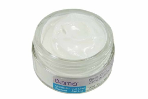'bama Leder Pflegecreme Ledercreme im Glastiegel - Inhalt 50ml, Weiß