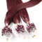hair2heart Microring Extensions Echthaar glatt - 25 Strähnen 1g 40cm 55/66 hellbraun intensiv violett-mahagoni