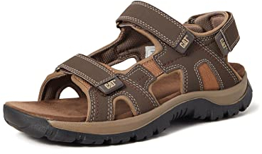 Cat Footwear Homme Giles Open Toe Sandals, Marron (Marron Foncé Mens Marron Foncé), 42 EU