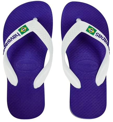 Havaianas Brasil Logo Unisex Adult's Flip Flops,MARINE BLUE,13 CHILD UK (33/34 EU) (31/32 BR)