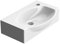 Durovin Bathrooms Compact Ceramic Sink - Wall Hung or Countertop - D Shape Cloakroom Hand Washing Basin - One Right Corner Tap Hole 405 x 280 x 110mm (WxDxH)
