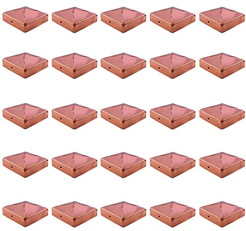 25x Pfostenkappe Kupfer Pyramide/Kugel (101 x 101 mm Pyramide)