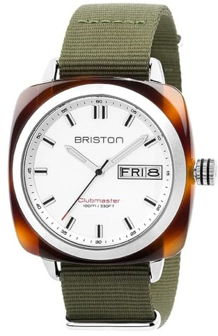 BRISTON Unisex-Armbanduhr für Erwachsene mit Armband aus Edelstahl 3760004812715, grün, Band