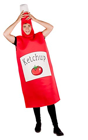 Fun Shack Ketchup Kostüm Erwachsene, Ketchup Kostüm Damen Und Herren, Ketchup Flasche Kostüm, Kostüm Ketchup