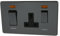 Screwless Black Nickel Cooker Switch with Socket - 7521-3BKN