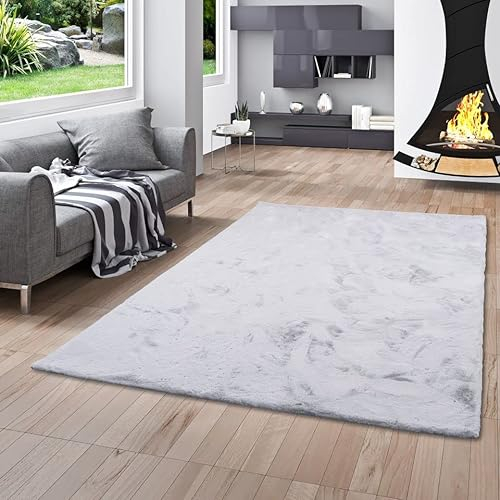 Pergamon Luxus Super Soft Fellteppich Plush Hellgrau in 7 Größen