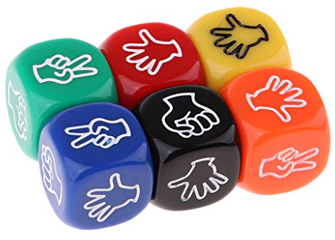 6 Stück Polyedrische Würfel für Dungeon and Dragons, D6 Würfel Set RPG Würfel mit Stein Papierschere, Tischspiele Würfel für DND MPG MTG Dungeons and Dragons, Party, Club