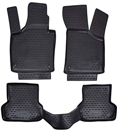 J&J AUTOMOTIVE | 3D Design Gummimatten Gummifußmatten Für A3 8P 2003-2012, Schwarz, Anti-Rutsch, Ohne Geruch, Allwetter, Rand 3cm, 4-Teilig