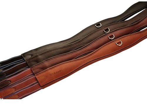 Stübben Leder-Sattelgurt Langgurt Overlay mit beidseitigem Elastikzug - Redwood - 150cm