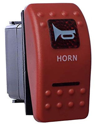 Etopar Kfz 12V 20A 24V 10A Rote Abdeckung Rote Lampe Horn Lautsprecher Momentschalter Druckknopf Wippschalter Kippschalter