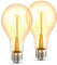 B.K.Licht - 2er Set LED Lampe E27 mit extra warmweißer Lichtfarbe, A75 Form, 4 Watt, 360 Lumen, LED Glühbirne, Leuchtmittel, Birne, Vintage, Retro, Edison, 13,5x7,2 cm, Bernsteinfarbig