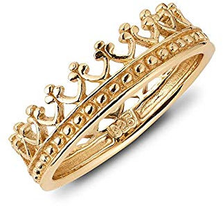 Ring Krone Sterling Silber 925 vergoldet (52)