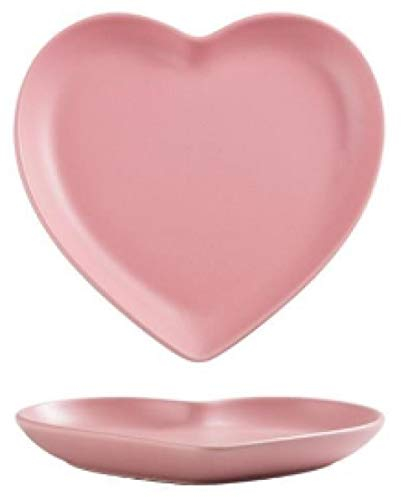 LMMJYF 8 Pollici Nordico Amore Creativo Vassoio Creativo a Forma di Cuore a Forma di Cuore Piatto Piatto Vassoio-Piastra Rosa da 8 Pollici_4 Pezzi