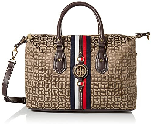 Tommy Hilfiger Damen Jaden Satchel Crossbody Bag, Tommy Dark Chocolate, Einheitsgröße, Jaden Umhängetasche