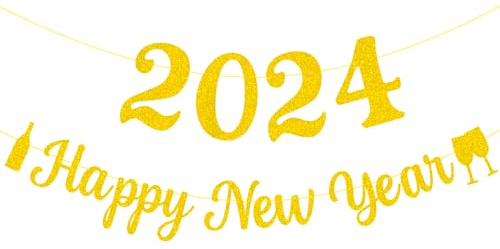 Joyeah Happy New Year Banner Happy New Year 2022 Wimpelkette Dekorationen, größere Zahl 2022 Silvester Party Schild Supplies 2022 Neujahr Hintergrund für Neujahr Dekorationen