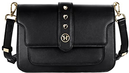 VICTORIA HYDE Sac à bandoulière vintage pour femme - En cuir véritable - Végétalien (noir)