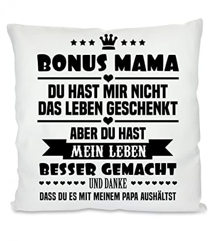 Herzbotschaft Kissen: Bonus Mama - Stiefmutter