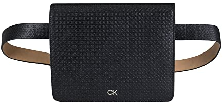 Calvin Klein Abnehmbare Damen-Gürteltasche, Schwarz geprägt, L