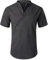 LucMatton Men's Casual Cotton Linen Short Sleeve Henley Shirt Summer Lightweight Banded Collar Beach Tops Dark Gray 3X-Large
