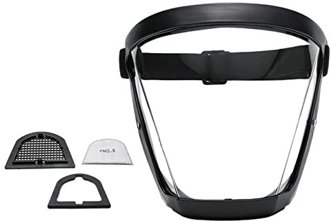 Full Face Shield Leichte Atemschutz Staubdichte Winddichte Windschutzscheibe für Outdoor Ride Fahrrad Herren Wandern, Schwarz