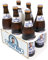 PRINTALA Bierträger + Bieretiketten personalisiert mit Foto & Text | Six-Pack + Aufkleber-Set personalisiert bedruckt mit Foto & Texten nach Wahl (Blau)