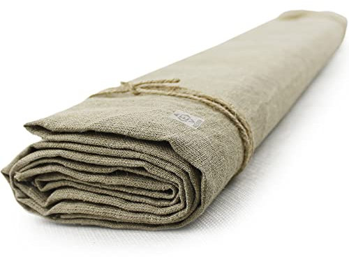 Rouleau de toile de lin pour peintures – 175,3 cm de large et 3 m de long – Rouleau de toile brute vierge non apprêtée pour peinture, fournitures d'art pour artiste, idéal pour la peinture acrylique à