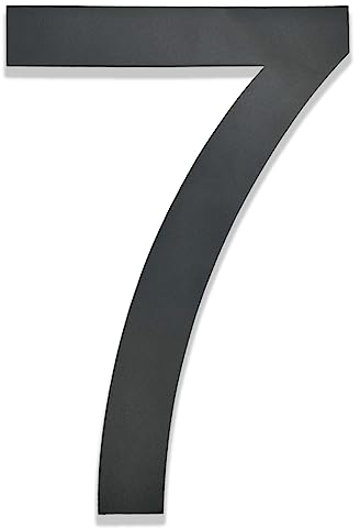 Hopelit Numero civico, numero civico, antracite RAL 7016, struttura fine verniciata a polvere, numero civico in acciaio inox, numeri civici altezza 20 cm, scritta Arial, numero 7
