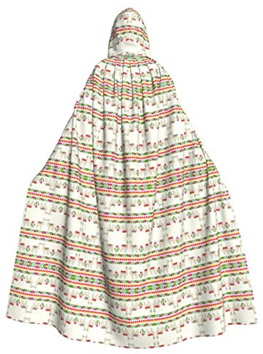 MOLIAE Lama und Kaktus bedruckt, Unisex, Erwachsene, langer Kapuzenumhang, Umhang für Halloween, Karneval, Cosplay, Kostüme, Hexenkostüm