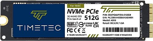 Timetec 512GB MAC SSD Compatible for Apple MacBook Air (2013-2015, 2017), MacBook Pro (2013-2015), iMac (2013-2019), Mac Pro (2013), Mac mini (2014)