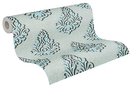 Architects Paper Vliestapete Nobile Tapete neo barock 10,05 m x 0,70 m blau metallic Made in Germany 959816 95981-6