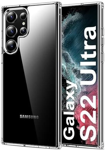 HOOMIL Crystal Clear Hülle für Samsung Galaxy S22 Ultra 5G, Nie Vergilbung Transparent - Durchsichtig