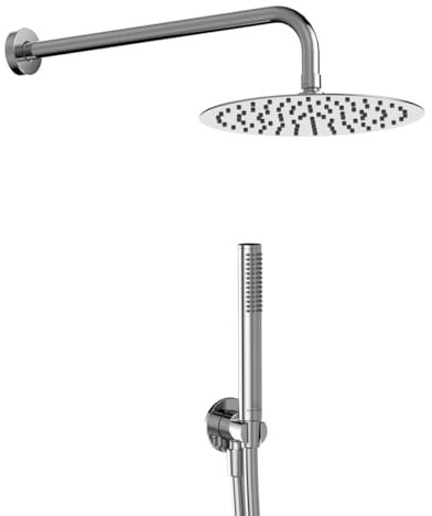 Ideal Standard - Idealrain, Kit doccia tondo 5 pezzi, Set accessori doccia per bagno, Cromato