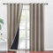 PONY DANCE Dicke und Schwere Vorhänge Hitzeschutz Thermovorhang Ösenschal 2er Set H 245 x B 140 cm Doppellagige Verdunklungsvorhänge Schlafzimmer Gardinen 100% Blickdicht, Sandfarben