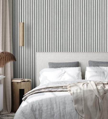 GAULAN 682661 - Vlies-Vinyltapete, Strapazierfähig, Abwaschbar. Tapete mit naturbelassenen Holzleisten im Spalier-Design für Wohnzimmer Küche Bad - Rolle 10 m x 0,53 m