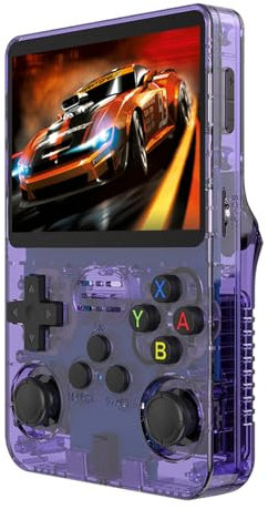 R36S - Consola de videojuegos retro portátil Linux, tarjeta TF de 64 G, más de 1500 juegos, pantalla IPS de 3.5 pulgadas integrada con batería de 2500 mAh, consola de juegos retro, emulador de mano,