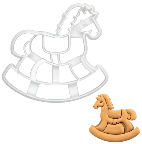 BAKERLOGY Schaukelpferd Ausstechform - Detailliertes Keksausstecher-Design zum Backen und Basteln, ideal für Fondant, Teig, Ton