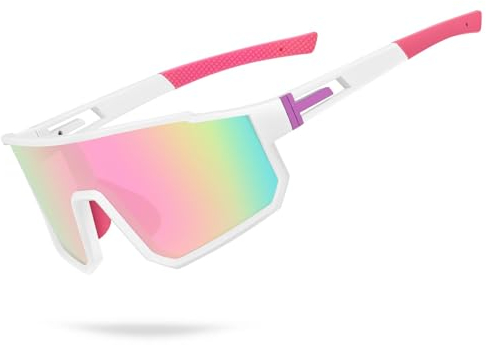 Sakmot Occhiali da Sole da Uomo Polarizzati, Occhiali da Ciclismo Polarizzati, Occhiali Ciclismo Uomo, Sportivi,da Ciclismo Anti-UV, Per Ciclismo, Motociclismo, Corsa, Sci, Alpinismo