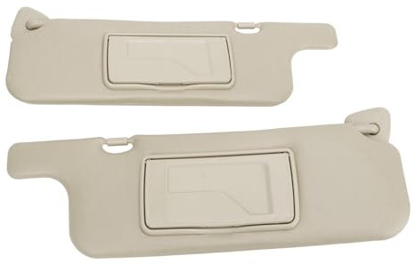 HSPORT Parasol Coche 2 Uds para Toyota Corolla 2001-2007, Crema-Gris, Espejo Maquillaje, Tablero Proteccin Solar, Parasol Coche Delantero