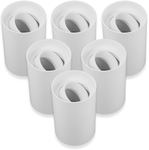 LUXULA 6er Set Aufbauspot Aufbaustrahler mit GU10 Fassung - 45° Schwenkbar - rund - weiß - Kunststoff - Deckenspot Aufbauleuchte - 230V - ohne Leuchtmittel