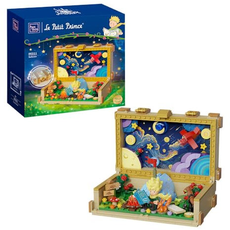 PANTASY La Petite Valise de Voyage du Petit Prince, Kit de Blocs de Construction Créatifs pour Adultes et Adolescents, Modèle Décoratif pour la Maison et Le Bureau