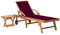 Buzaza Sonnenliege mit Tisch und Auflage Massivholz Teak Gartenliege Campingliege - 3063030